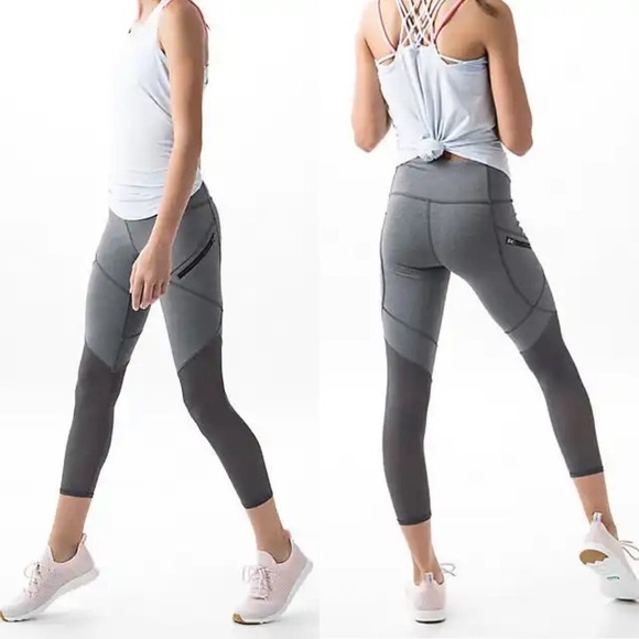 Ivivva Gray Mesh Leggings Size 14 - Picture 1 of 14